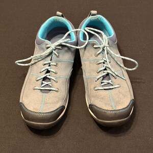L.L Bean Beansport Sneakers Walking Hiking Casual Suede Grey Teal sz 10